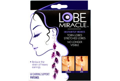 Lobe Miracle- Clear Earring Support Patches - Earring Backs For Droopy Ears - Ear Care Products for Torn or Stretched Ear Lobes (60 Patches)