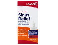 Leader Extra Strength Sinus Relief, Fast Acting, Sinus Decongestant, Nasal Congestion Relief Spray, Cold & Allergy 1 fl oz