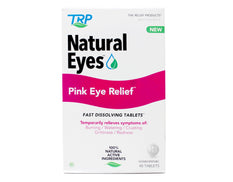 Natural Eyes Pink Eye Relief Fast Dissolving Tablets, Temporarily Relieves Symptoms of: Burning, Watering, Crusting Grittiness, Redness, 48 Count