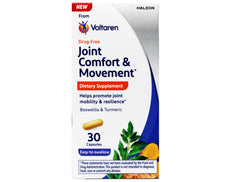 Voltaren Joint Comfort and Movement Dietary Supplement from Voltaren, with Boswellia and Turmeric for Joint Support, Movement and Flexibility – 30 Count Bottle