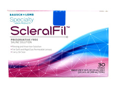 ScleralFil Preservative Free Saline Solution for Scleral, Soft, & Rigid Gas Permeable Lenses, Buffered Isotonic Rinsing & Insertion Solution, Travel Friendly Single-Use Vials, 0.34 Fl Oz (Pack of 30)