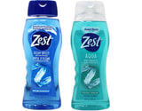 Zest Ocean Breeze with Sea Minerals Refreshing Body Wash 18 fl oz Aqua with Vitamin E Hydrating Body Wash 18 fl oz (1 of each)