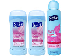 Suave Deodorant for Women, Powder Bundle – Invisible Solid Antiperspirant Deodorant Stick 2-Pack + Antiperspirant Dry Spray, 48H Protection