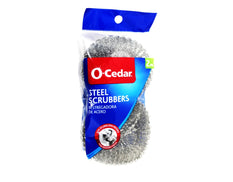 O-Cedar Steel Scrubbers for Stubborn Messes 2 Count - 1 Pack