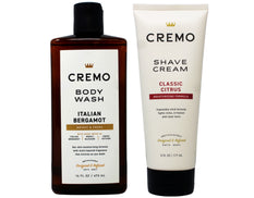 Cremo Italian Bergamot Body Wash and Original Shave Cream Bundle, 16 Fl Oz Body Wash with Notes of Italian Bergamot, Neroli Blossom, and Vetiver and 6 Fl Oz Ultra-Slick Shaving Cream