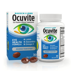 Ocuvite® Eye Health Formula Eye Vitamin& Mineral Supplement with Lutein, Zeaxanthin and Omega-3 –from Bausch + Lomb, 30 Soft Gels