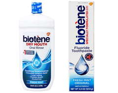 Biotene Fresh Mint Mouthwash & Toothpaste Kit: Includes Dry Mouth Oral Rinse Mouthwash 33.8 oz & Fluoride Toothpaste 4.3 oz