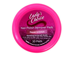 Lady’s Choice Nail Polish Remover Pads, Repair & Enrich, Nourishing formula with Keratin, 30 Count