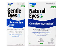 TRP Gentle Eyes Lubricant Eye Drops, Fast Long Lasting Relief, Moisturizing, 0.5 fl oz & Natural Eyes, Complete Eye Relief, Fast Dissolving Tablets, Dryness, Redness, Irritation, Watering and Burning, 48 Count