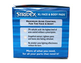 Stridex XL Acne Pads for Face and Body with Salicylic Acid, Alcohol Free, 90 Ct