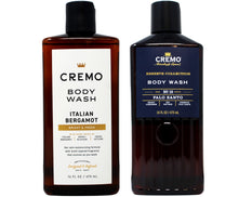 Cremo Men's Italian Bergamot & Palo Santo Body Washes Bundle, Notes of Italian Bergamot, Neroli Blossom, Fresh Vetiver, Bright Cardamom, Dry Papyrus and Aromatic Palo Santo, 2 x 16 Fl Oz