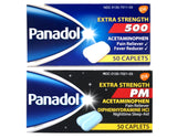 Panadol Nighttime Pain Reliever & Sleep Aid 50 ct + Extra Strength Pain Reliever & Fever Reducer 50 Ct (1 Each)