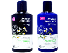 Avalon Organics Anti-Dandruff Shampoo and Anti-Dandruff Conditioner Bundle With 2% Salicylic Acid, Aloe Vera, Tea Tree, Chamomille and Essential Oils, 14 fl. oz. each