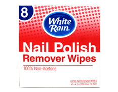 White Rain Nail Polish Remover Wipes ,100%  Non Acetone Nail Polish Remover Pads, 8 Count