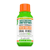 TheraBreath Fresh Breath Mouthwash, Mild Mint, Alcohol-Free, 16 fl oz + Travel Size, 3 fl oz