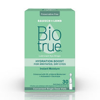 Biotrue Hydration Boost Eye Drops for Irritated, Dry Eyes in Single Dose Vials from Bausch + Lomb, Instant Moisture, Preservative Free, pH Balanced, Naturally Inspired, 30 Count