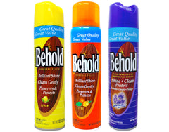 Behold Furniture Polish Aerosol Spray Kit: Citrus, Lemon, and Lavender Scent, 12.5 oz Each