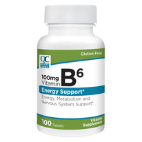 Quality Choice 100mg Vitamin B6 Energy Support Tablets, 100 Count - Pack of 1