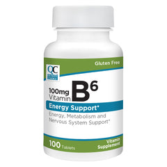 Quality Choice 100mg Vitamin B6 Energy Support Tablets, 100 Count - Pack of 1