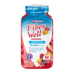 vitafusion Fiber Well Sugar Free Gummies Peach, Strawberry & Berry 90 Gummies