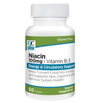 Quality Choice Niacin 100mg Vitamin B-3 Tablets, 60 Count - Pack of 1